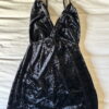 Robe courte noire en daim