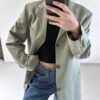 Blazer oversize vert