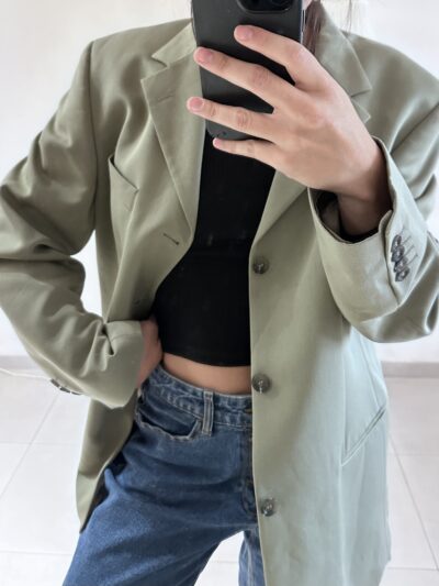Blazer oversize vert