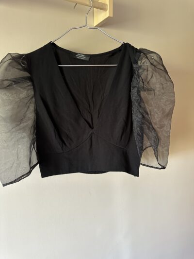 Croptop noir Organza