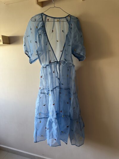 Kimono bleu en organza