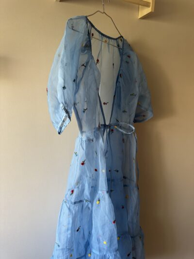 Kimono bleu en organza